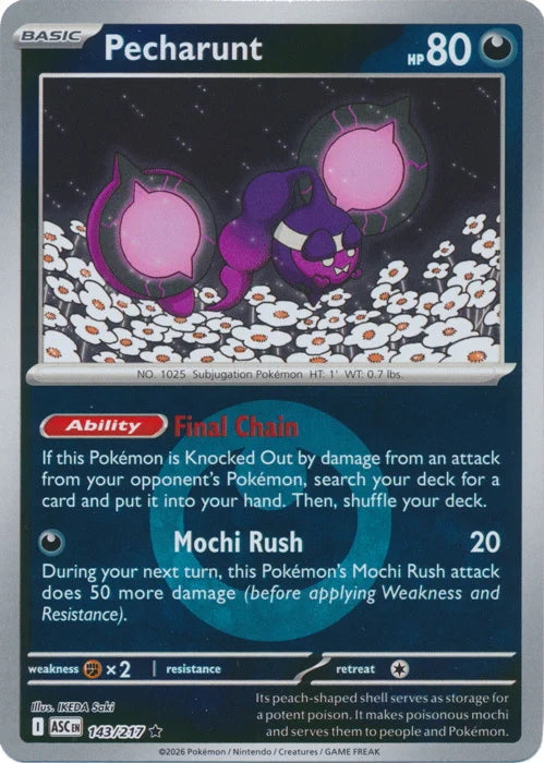 Ascended Heroes Pecharunt #143/217 Reverse Holo
